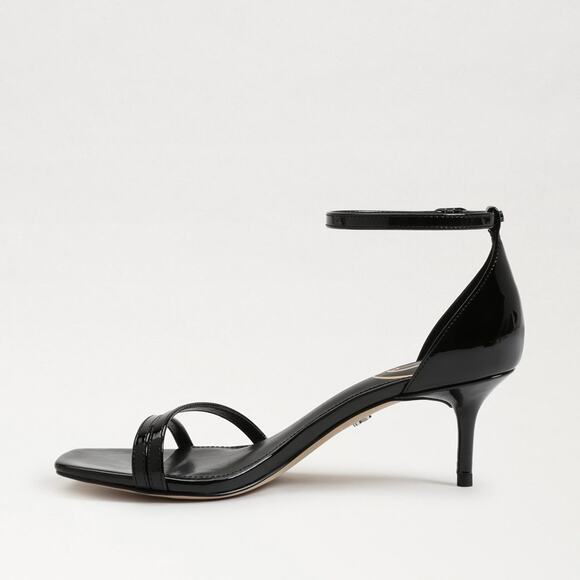 Sam Edelman Black Patent Leather PEONIE KITTEN HEEL SANDAL - Picture 5 of 15